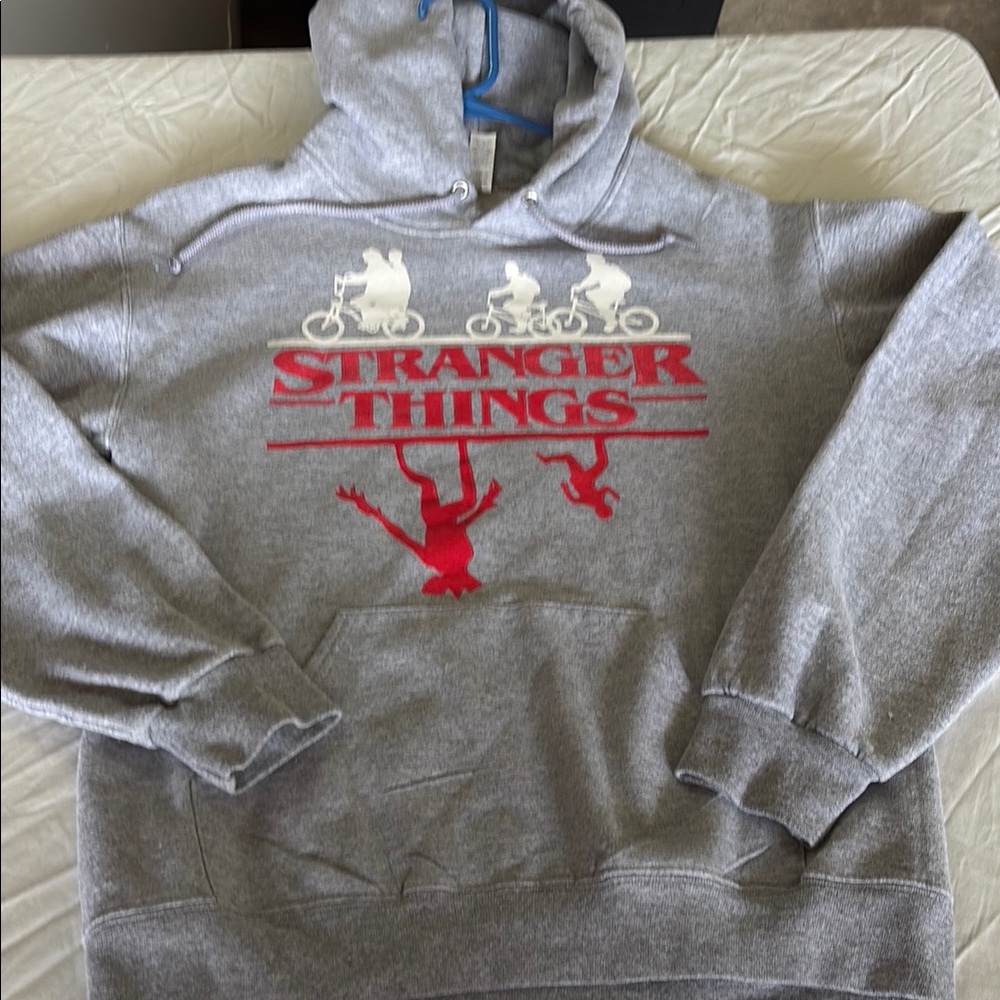 Jerzees Gray Hoodie with Red Graphic